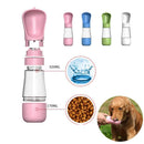 Garrafa 3 em 1 para cães e gatos. Garrafa para água, pote para ração e dispenser