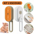 Escova elétrica a vapor para pets 3 em 1 – Remoção de pelos e massagem para cães e gatos