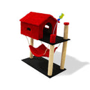Arranhador para gatos com casinha e playground – Para brincar e descansar