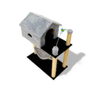 Arranhador para gatos com casinha e playground – Para brincar e descansar