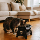 Comedouro/Bebedouro suspenso com tampa para gatos e cães de pequeno porte