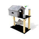 Arranhador para gatos com casinha e playground – Para brincar e descansar