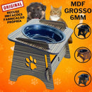 Comedouro/Bebedouro suspenso com tampa para gatos e cães de pequeno porte