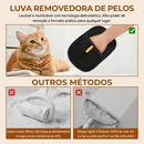 Luva Removedora de Pelos De Animais Reutilizável Eletrostática para Pets - Cães, Gatos e Estofados
