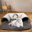 Cama de túnel para gatos 2 em 1 com cama removível para gatos de até 4 kg-Casa confortável e divertida
