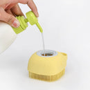 Esponja de banho em silicone com dispenser 3 em 1 – massageia, limpa e escova