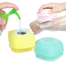 Esponja de banho em silicone com dispenser 3 em 1 – massageia, limpa e escova