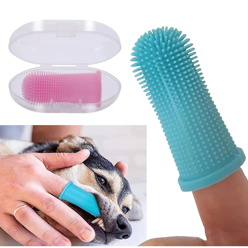 Escova de Dente Pet em Silicone 360° com Estojo – Ultra Macia, Maleável e BPA Free