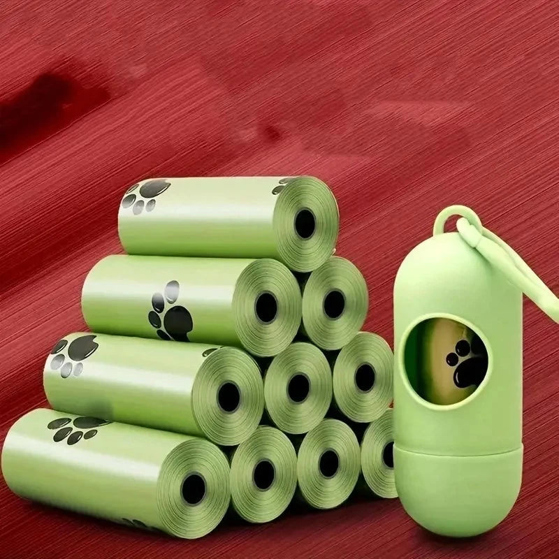 Rolo de sacos biodegradáveis e dispenser para dejetos de cães