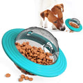 Comedouro interativo em formato de disco voador para pets